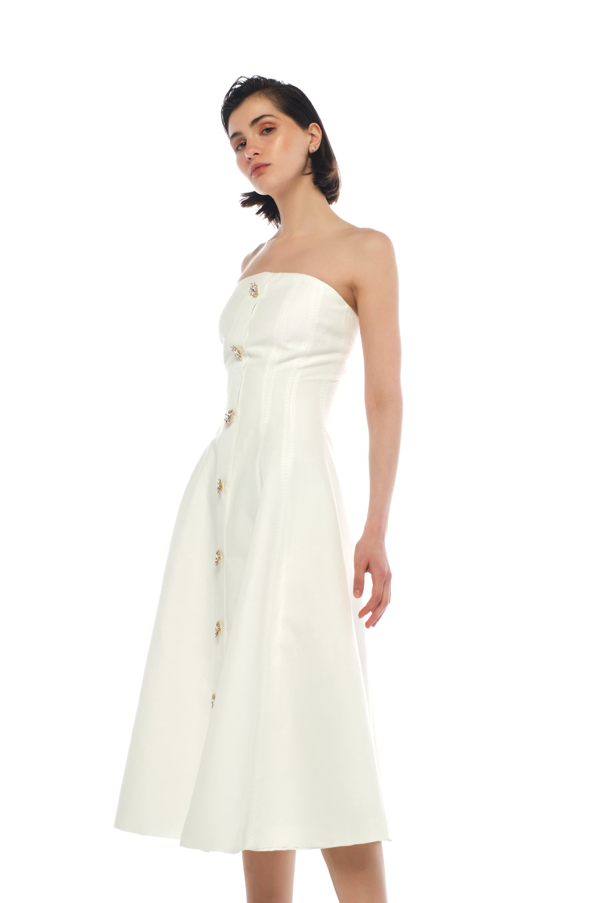 knee length dresses for ladies Jade Emerald Boho Midi Dress – Rhea Costa main image 1